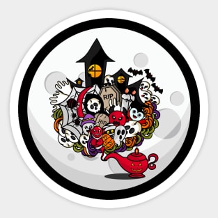 Doole cute halloween monsters Sticker